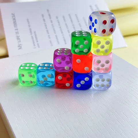 Colorful Resin Dice Charms Flatback Cabochons For DIY Phone Case Decoration Crafts Jewelry Making Accessories