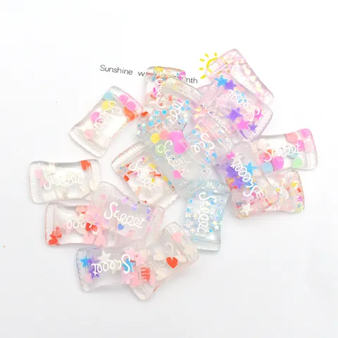 DIY Cabujones de Resina Caramelo Cristal Encantos de Brillantes Coloridos Lindos Para Funda De Teléfono Horquilla Joyería Artesanía