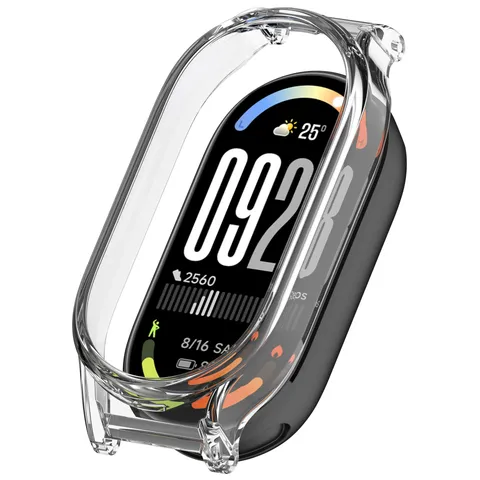 Silicone Watch Band And PC Protective Case Compatible With Smartwatch Magnetic Folding Clasp Replacement Strap Wristband