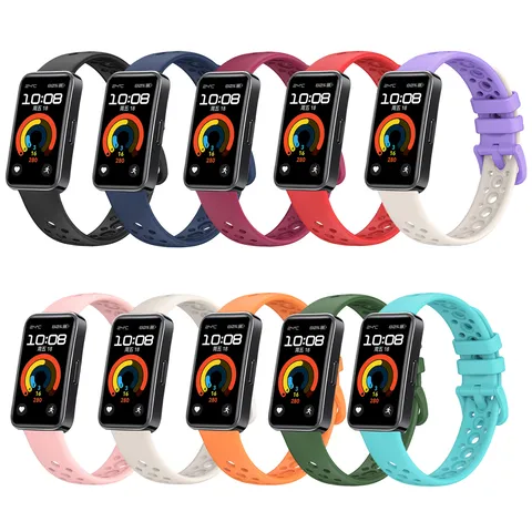 Silicone Watch Band Replacement Strap Breathable Mesh Wristband Soft Sport Wrist Strap For Smartwatch Accessories