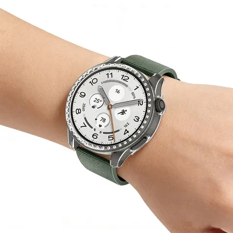 Rhinestone Hollow PC Protective Case For Smartwatch Electroplated Anti-Drop Bumper Frame