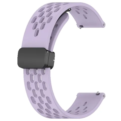 Cinturino Di Ricambio In Silicone Con Fibbia Pieghevole Magnetica E Fori Traspiranti Per Smartwatch