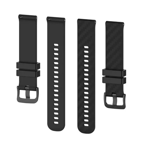 Universal Silicone Watch Band With Carbon Fiber Texture And Matching Buckle For Smart Watch Replacement Strap