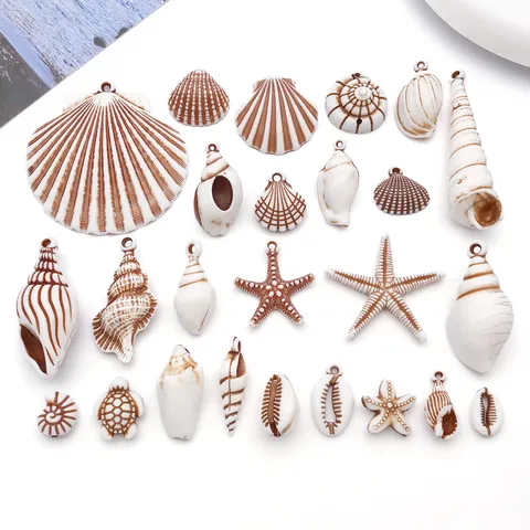 Acrylic Shell Conch Starfish Pendants DIY Necklace Bracelet Keychain Jewelry Accessories