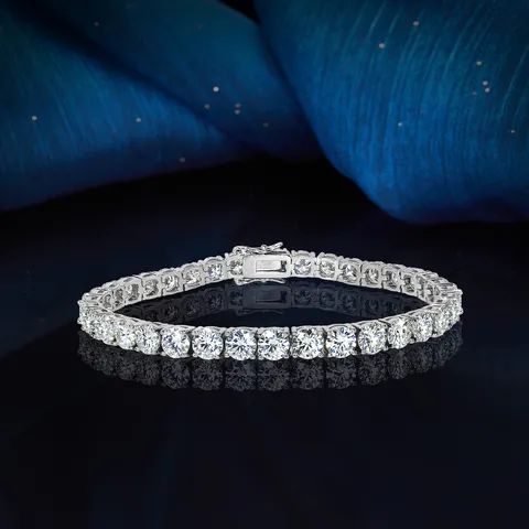 S925 Sterlingsilber Moissanit Tennisarmband Luxus D Farbe Diamant Tennis Armband Für Damen Herren Schmuck