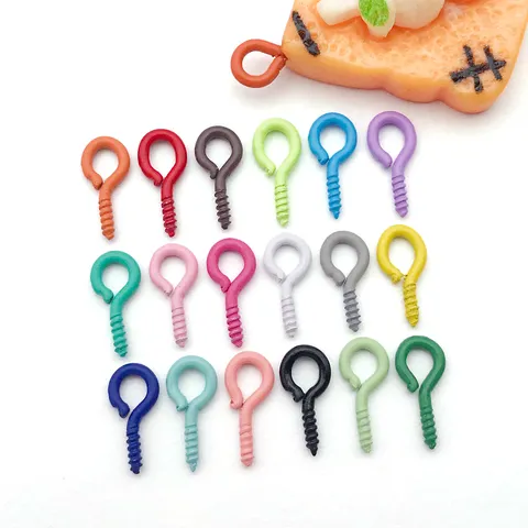 Small Screw Eye Pins DIY Jewelry Findings Metal Painted Eyelets Screw Hooks Loop Bail Pegs For Handcrafted Jewelry Making