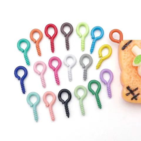 Small Screw Eye Pins DIY Jewelry Findings Metal Painted Eyelets Screw Hooks Loop Bail Pegs For Handcrafted Jewelry Making