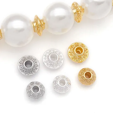 Copper UFO Spacer Beads Flat Round Loose Beads DIY Bracelet Jewelry Making Findings Gold Silver Plated Accessories