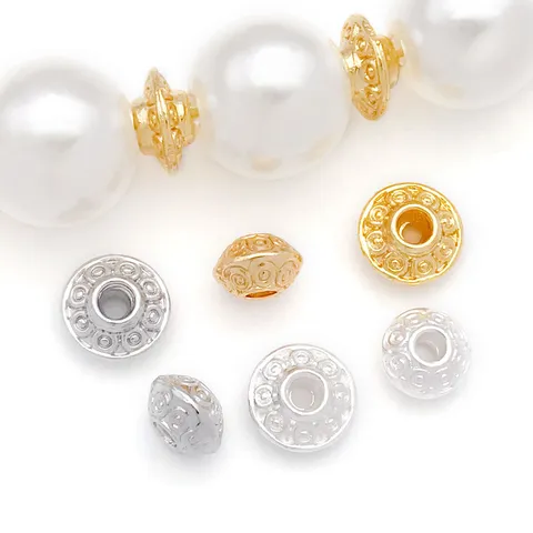 Copper UFO Spacer Beads Flat Round Loose Beads DIY Bracelet Jewelry Making Findings Gold Silver Plated Accessories