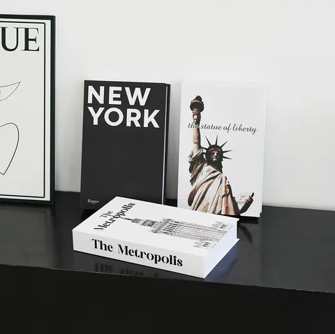 Modern Minimalist Folding Simulation Book Black White Fashion English Decorative Book Ornament Hotel Villa Soft Decor