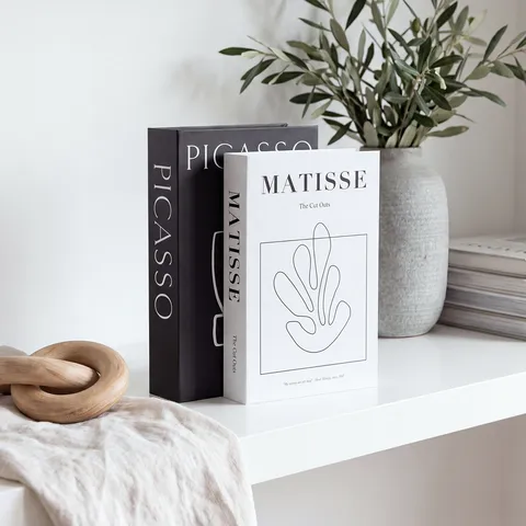 Nordic Minimalist Black White Simulation Book Storage Box Picasso Matisse Decorative Book Storage Fake Book Home Decor