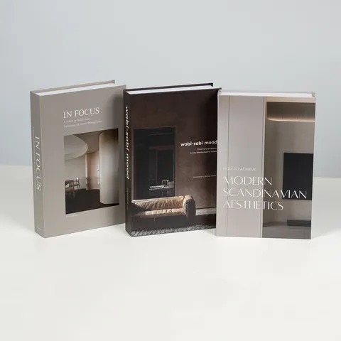 Modern Minimalist Decorative Fake Book Box Nordic Wabi Sabi Style Book Model For Hotel Model Room Home Decor Display