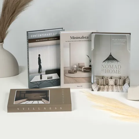 Modern Minimalist Decorative Fake Book Model Wabi Sabi Earth Tone Folding Book Box Home Office Living Room Decor