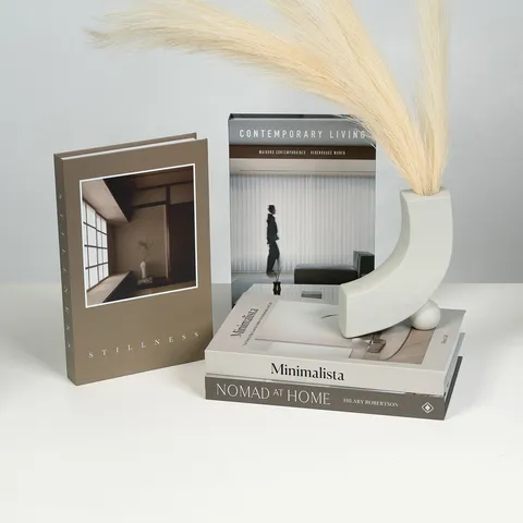 Modern Minimalist Decorative Fake Book Model Wabi Sabi Earth Tone Folding Book Box Home Office Living Room Decor