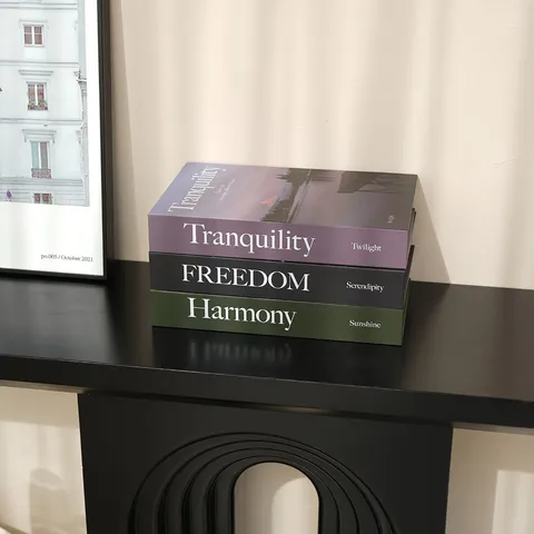 Decorative Fake Book Prop Modern Foldable Coated Paper Book Box For Home Decor Photography Background Display