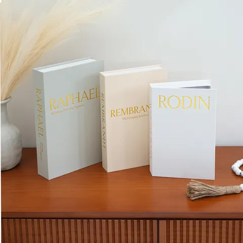 Minimalist Linen Texture Fake Book Storage Box Decorative Book Openable Magnetic Storage Book Modern Home Decor