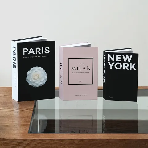 Modern Minimalist Urban Fake Book Storage Box Set Decorative English Simulation Book Storage Set For Home Hotel
