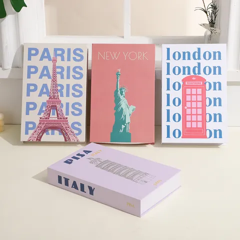 Modern Minimalist City Theme Decorative Folding Book Model Coffee Table Book Shelf Ornament Home Decor