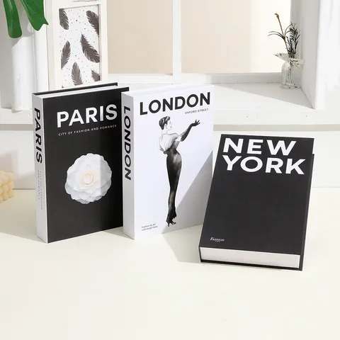 Modern Minimalist City Theme Decorative Folding Book Model Coffee Table Book Shelf Ornament Home Decor