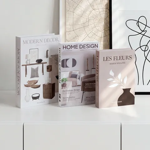 Modern Minimalist Decorative Book Box Nordic INS Style Coated Paper Foldable Home Decor Book Prop
