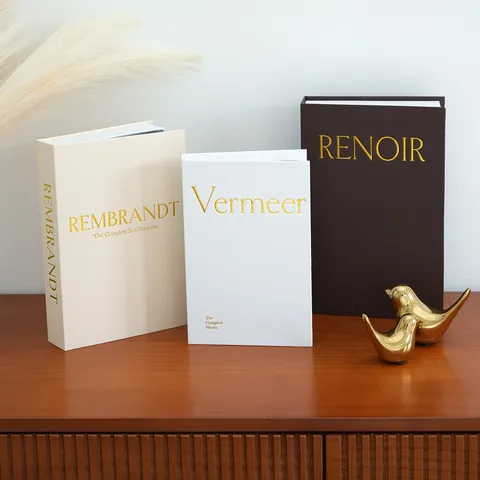 Minimalist Linen Texture Fake Book Storage Box Decorative Book Openable Magnetic Storage Book Modern Home Decor