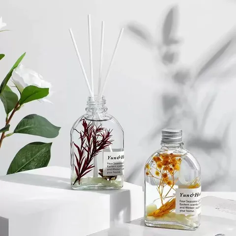 Luminous Stone Reed Diffuser Glass Bottle Essential Oil Long Lasting Home Fragrance Air Freshener Interior Ornament
