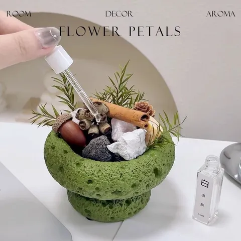 Diffusore Senza Fiamma in Pietra Vulcanica di Cristallo per Aromaterapia Olio Essenziale Casa Camera da Letto Scrivania Fragranza Scatola Regalo