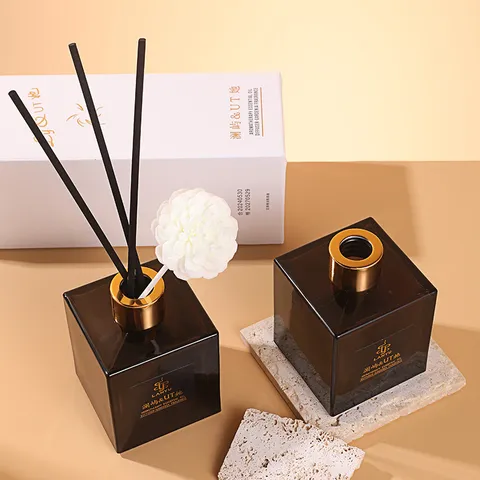 Glass Bottle Reed Diffuser Set Long Lasting Plant Essential Oil Air Freshener Home Fragrance For Bedroom Living Room