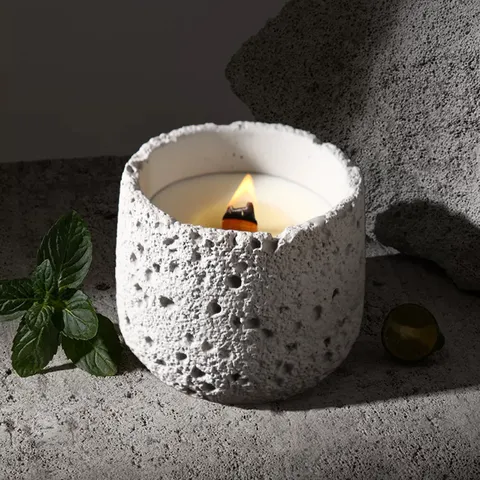 Kreative Zement Textur Duftkerze Industrieller Stil Sojawachs Langanhaltender Duft Ambiente Aromatherapie Kerze für Schlafzimmer
