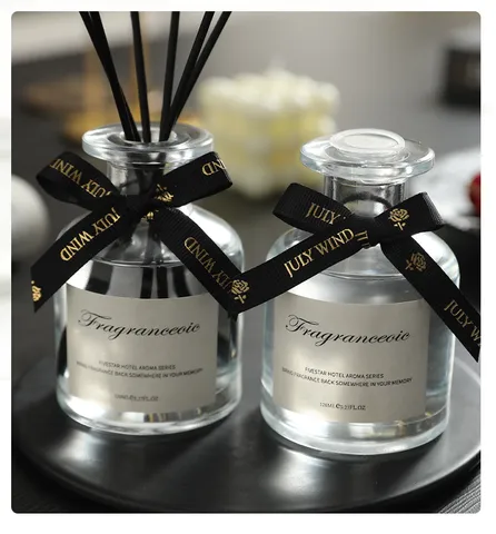 Glass Reed Diffuser Bottle Air Freshener Set With Rattan Sticks Long Lasting Room Fragrance For Home Office Decor