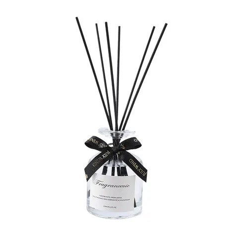 Glass Reed Diffuser Bottle Air Freshener Set With Rattan Sticks Long Lasting Room Fragrance For Home Office Decor