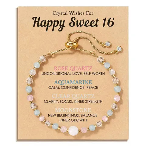 Natural Stone Beaded Bracelet Adjustable Cross Evil Eye Protection Bracelet Handmade Jewelry Gift For Women Men Birthday Mother Day