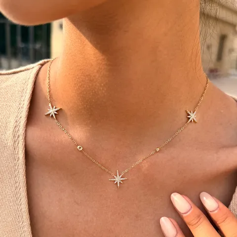 Minimalistische Edelstahl Hexagramm Anhänger Halskette Für Damen 14K Vergoldet Strass Stern Schlüsselbein Kette Schmuck Geschenk
