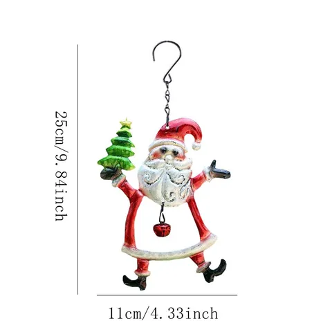 Ornamenti Sospesi Campana di Natale Ferro Dipinto Babbo Natale Pupazzo di Neve Alce Pendente Campana per Decorazione Festa a Casa di Vacanza