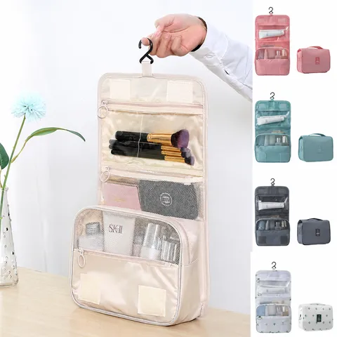 Travel Toiletry Bag Large Capacity Hanging Cosmetic Organizer Waterproof Makeup Storage Bag With Hook For Women Men
