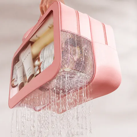 Beauty Case da Viaggio Impermeabile Finestra Trasparente Separazione Umido E Asciutto Borsetta Cosmetica Organizzatore Trucco