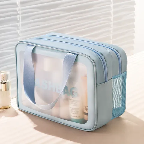 Beauty Case da Viaggio Impermeabile Finestra Trasparente Separazione Umido E Asciutto Borsetta Cosmetica Organizzatore Trucco