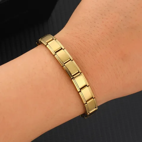 Stainless Steel Modular Link Bracelet Titanium Steel Watch Band Chain DIY Unisex Fashion Wristband Jewelry Gift