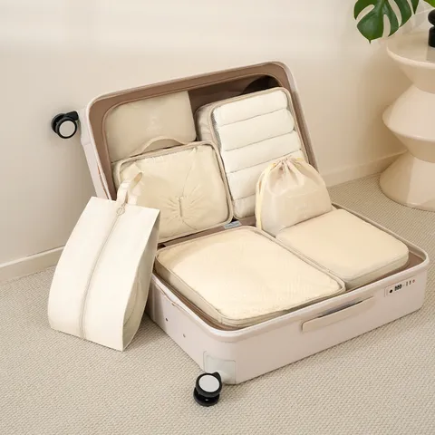 Juego de Bolsas de Almacenamiento de Viaje Impermeable Portátil Organizador de Equipaje Cubos de Embalaje Para Ropa Zapatos Accesorios de Viaje