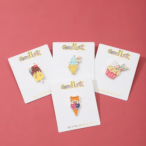 Cute Cartoon Ice Cream Enamel Pin Alloy Brooch Creative Dessert Lapel Badge Fashion Jewelry Gift For Women Men