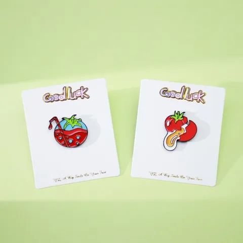 Cartoon Tomato Pepper Enamel Brooch Cute Vegetable Alloy Badge Fashion Lapel Pin Jewelry Gift For Women Men