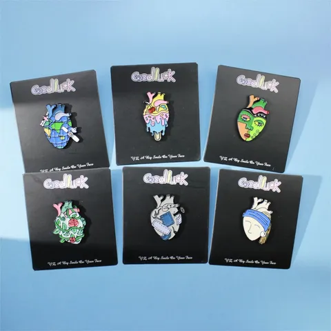 Creative Heart Enamel Pin Rose Earth Ice Cream Brooch Alloy Cartoon Badge Jewelry Gift For Clothes Backpack
