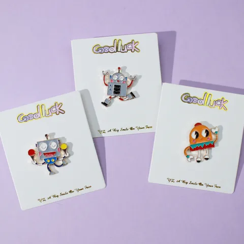 Creative Cartoon Robot Alloy Brooch Badge Cute Enamel Pin Clothes Bag Accessories Student Gift