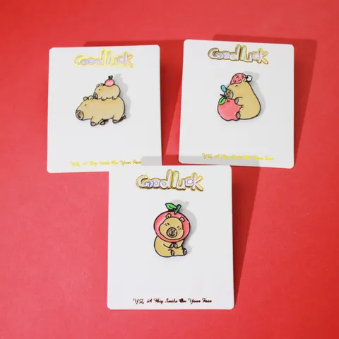 Cute Capybara Enamel Brooch Cartoon Animal Alloy Badge For Backpack Clothing Decorative Lapel Pin Accessory