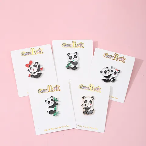 Cute Cartoon Panda Brooch Alloy Enamel Animal Badge Pin Fashion Clothing Backpack Accessories Jewelry Gift For Women Men
