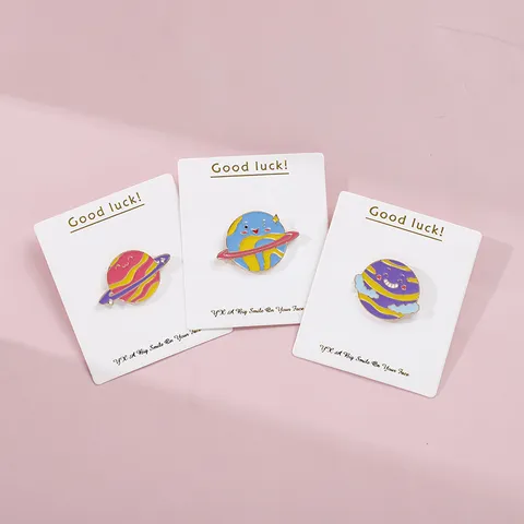 Cartoon Planet Enamel Brooch Alloy Space Space Badge Cute Anti Glare Pin Fashion Jewelry Accessories For Women Men