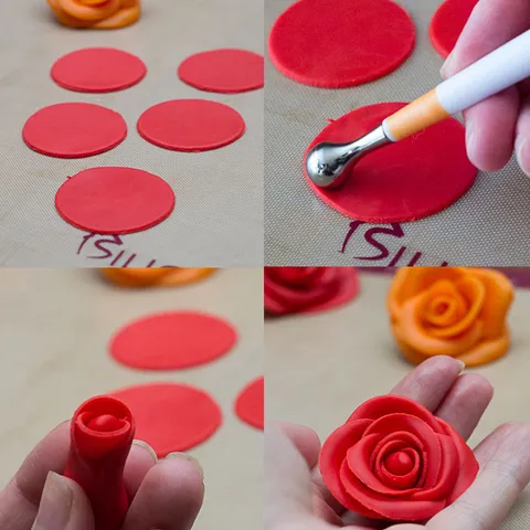 Juego de Cortadores de Galletas Redondos de Acero Inoxidable Molde para Pastel de Fondant Herramienta de Horneado Cortador de Arcilla Polimérica