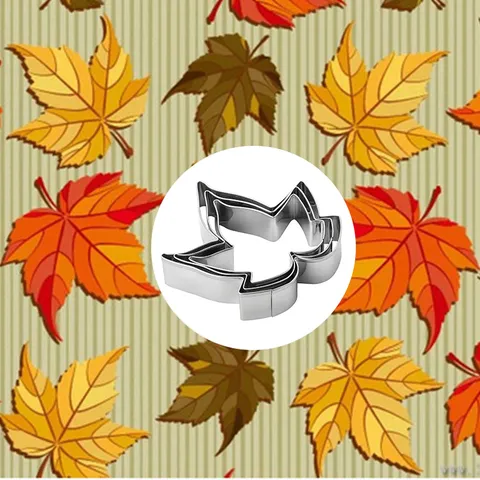 Stainless Steel Maple Leaf Fondant Cookie Cutters 3 Piece Set Creative DIY Sugar Flower Baking Mold Kitchen Tools