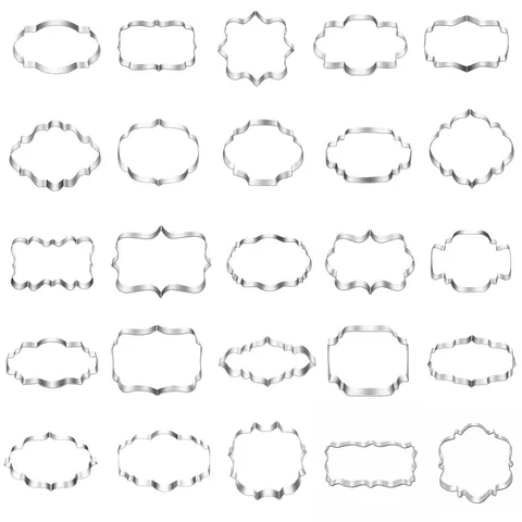 Stainless Steel Cookie Cutter European Style Blessing Frame Biscuit Mold Cake Pastry Baking Kitchen Tool