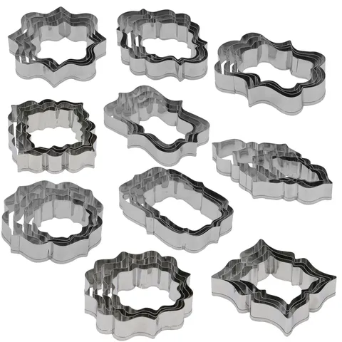 Stainless Steel Fondant Cookie Cutter Wedding Frame Cake Decorating Mold Pastry Baking Tools Set